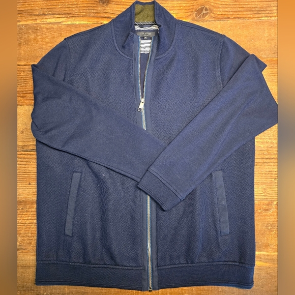 Ted Baker London Mens Blue Zip Up Sweater Size 6 Or US XL - Picture 1 of 8